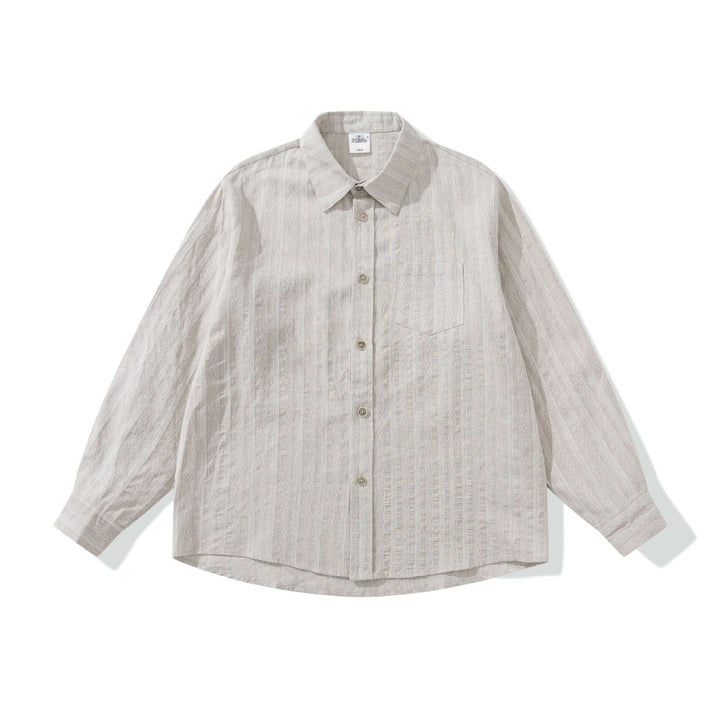 Unisex Loose Overshirt made of linen blend with texture and chest pocket