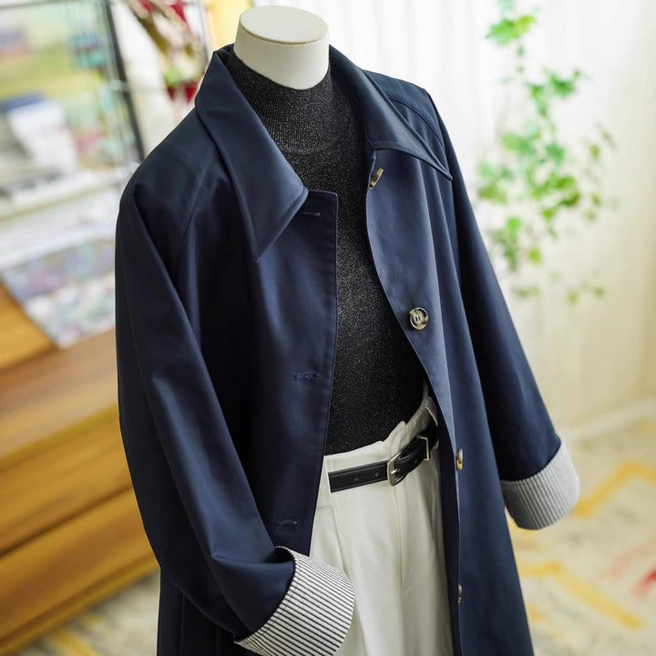 Women Elegant Trench Coat with Contrast Details