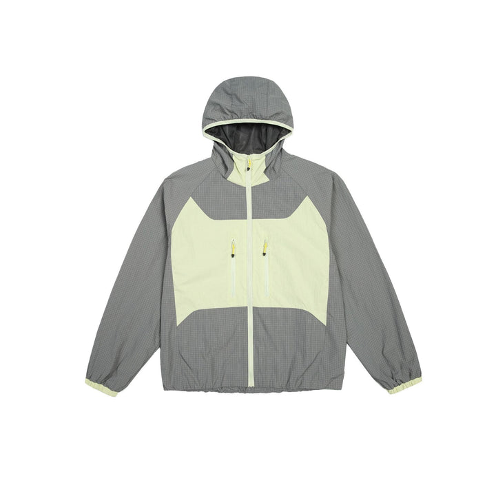 Unisex Light Hooded Windbreaker with Ripstop Material, color Block Inserts and Front Pockets