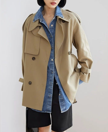 Women’s Stylish Trench Coat with Double Button Closure