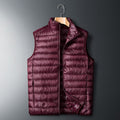 Men's ultra-lightweight quilted thermal gilet with collar and windproof outer shell