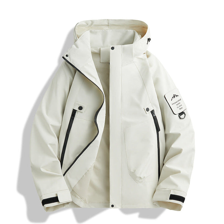 Women water-repellent softshell functional jacket with adjustable hood, windproof membrane and diagonal zip pockets
