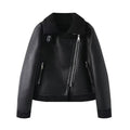 Biker jacket women's down winter warm