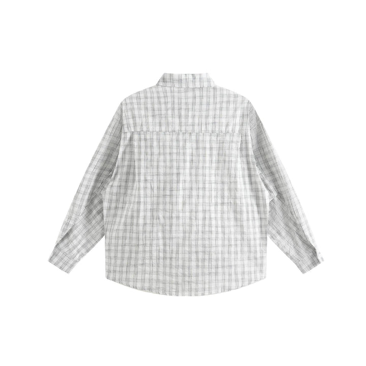 Unisex Oversize Shirt Jacket made of lightweight cotton blend with raglan sleeves and fine checked pattern