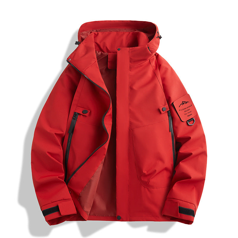 Women water-repellent softshell functional jacket with adjustable hood, windproof membrane and diagonal zip pockets