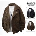 Men's Nano oversized Cord jacket with Wide Lapel, zip pockets, and elastic hem