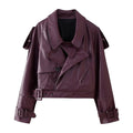 Coat trench coat women's with faux leather water-resistant quilted