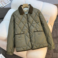 Jacket quilted women's winter warm with pockets