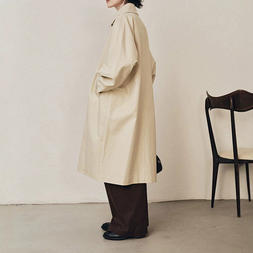 Women Elegant Trench Coat with Double Breasted