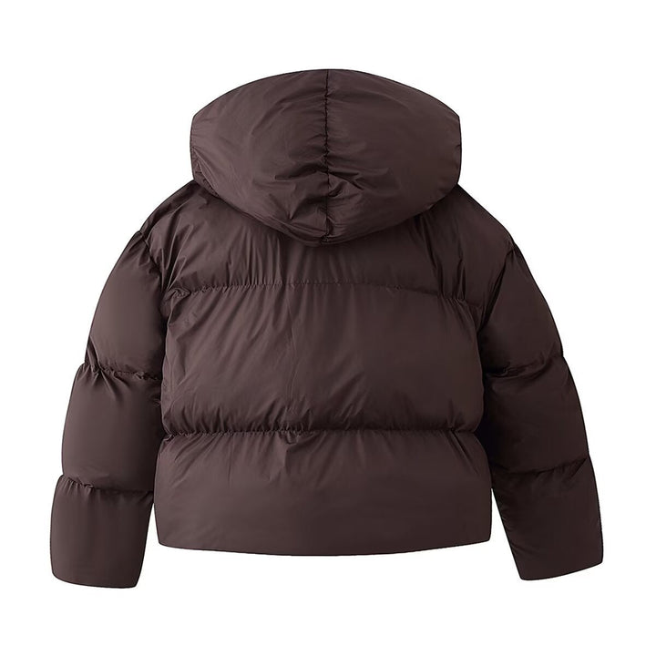Ladies Short-Cut Padded Jacket with Voluminous Shawl Collar and Padding