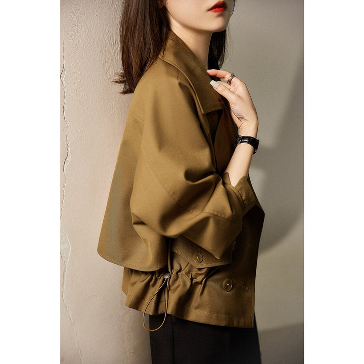 Womens stylish transitional jacket with elastic waistband