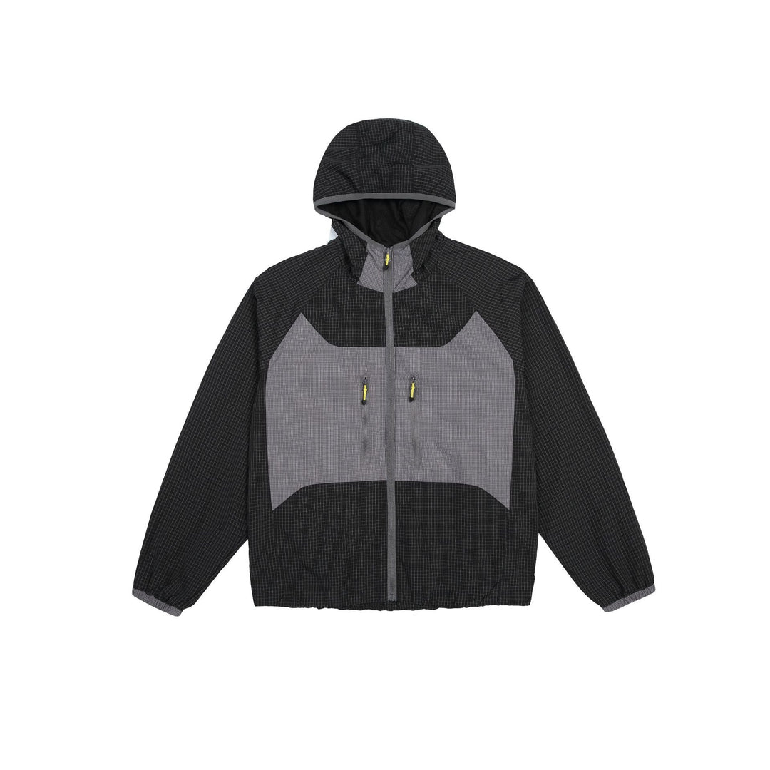 Unisex Light Hooded Windbreaker with Ripstop Material, color Block Inserts and Front Pockets
