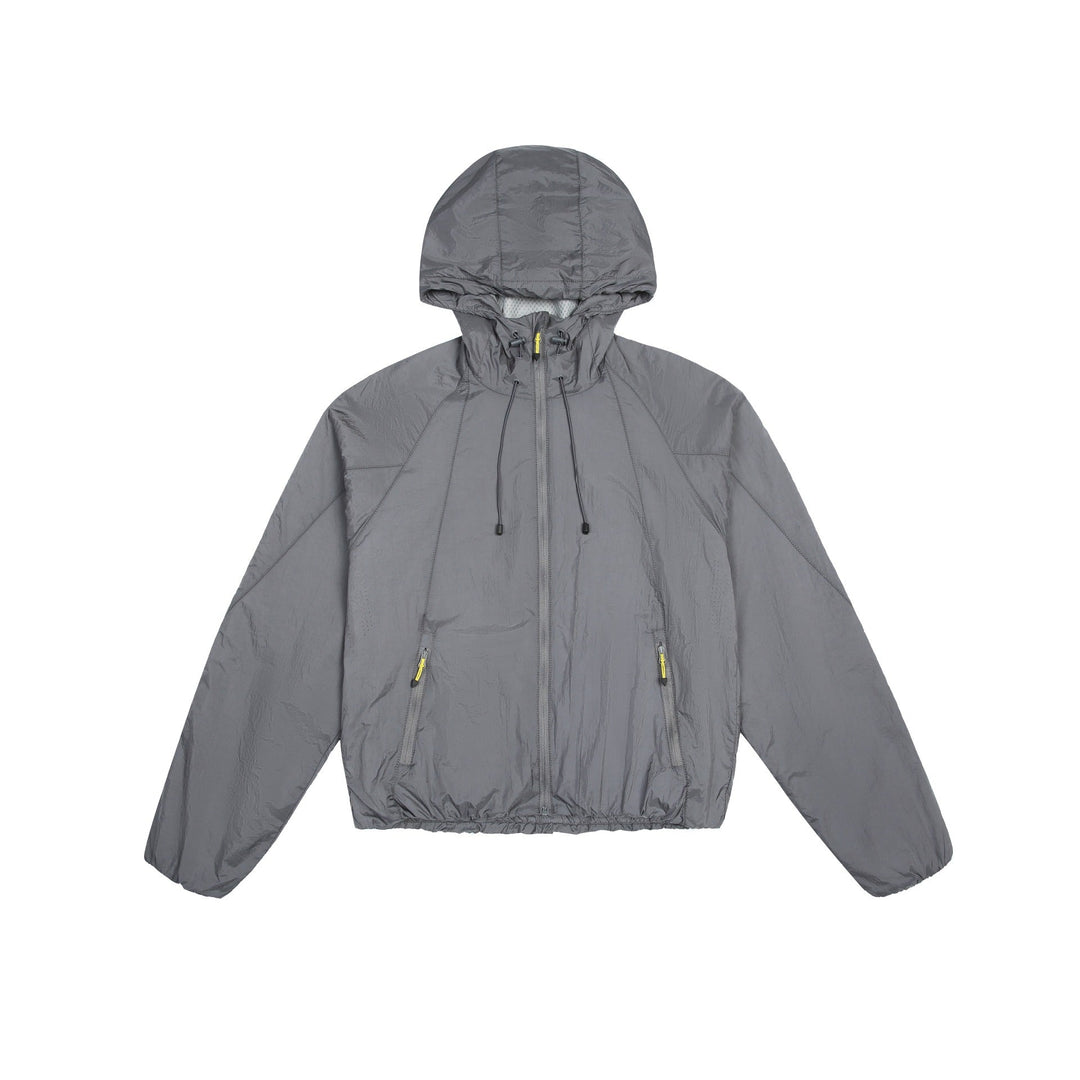 Unisex Lightweight Windbreaker with Adjustable Hood, Packable Nylon Jacket