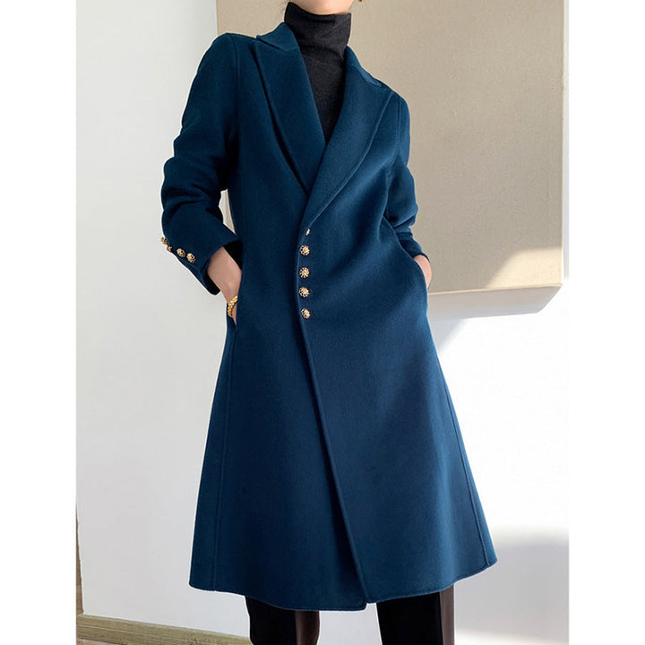 Women Elegant Wool Trench Coat