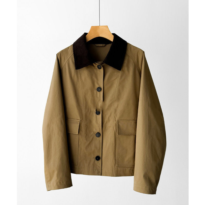 Ladies trendy transitional jacket with high collar