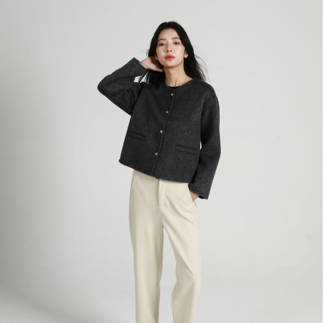 Women’s Fashion Short Jacket with Button Placket