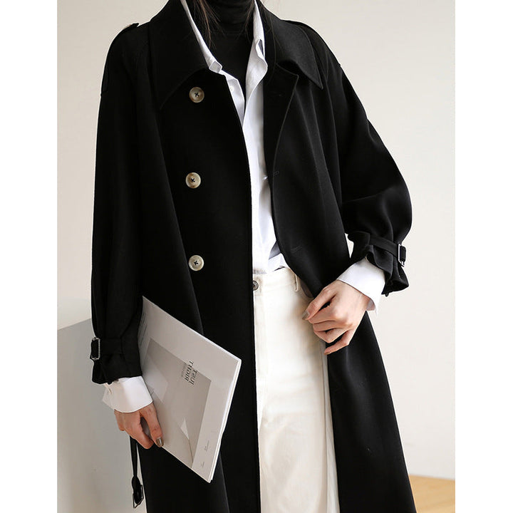 Ladies Elegant Trench Coat with Wide Collar