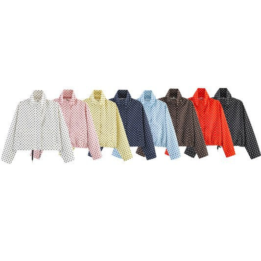 Ladies Short Points Utility Jacket with Stand-Up Collar and Drawstring