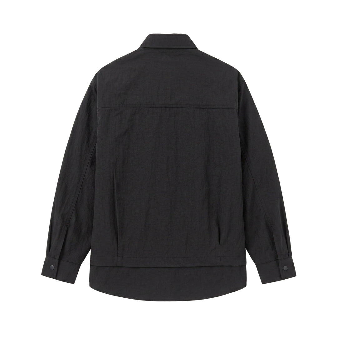 Unisex Oversize Shirt Jacket with Snap Buttons, Kent Collar and Chest Welt Pocket