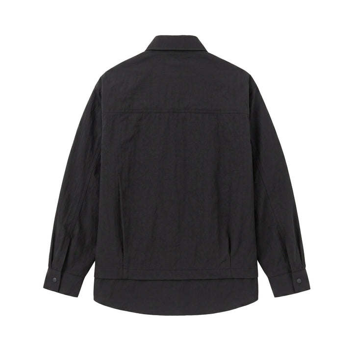 Unisex Oversize Shirt Jacket with Snap Buttons, Kent Collar and Chest Welt Pocket
