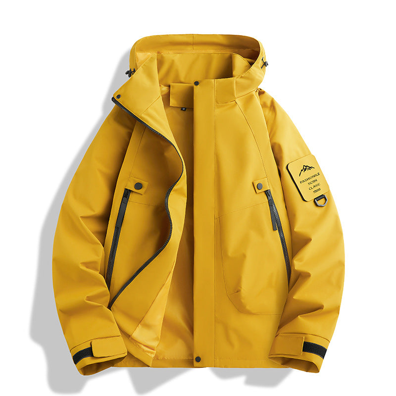 Women water-repellent softshell functional jacket with adjustable hood, windproof membrane and diagonal zip pockets