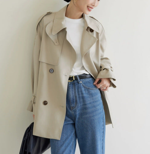 Women’s Stylish Trench Coat with Double Button Closure