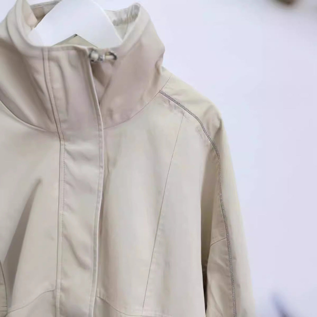 Women’s Fashion Casual Jacket with High Collar