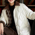 Women's quilted jacket with checkered accents