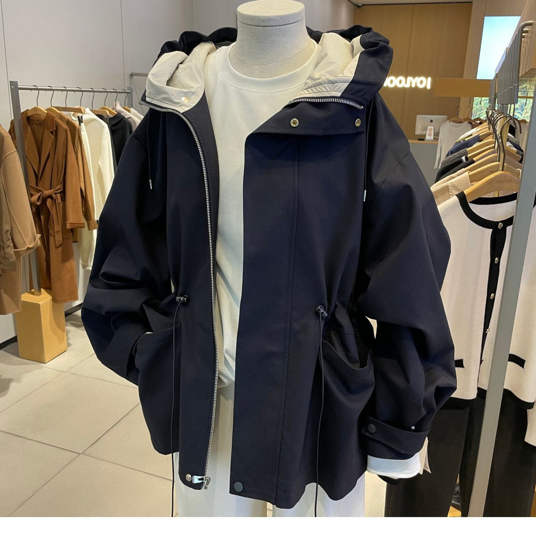 Women Modern Utility Jacket with High Collar