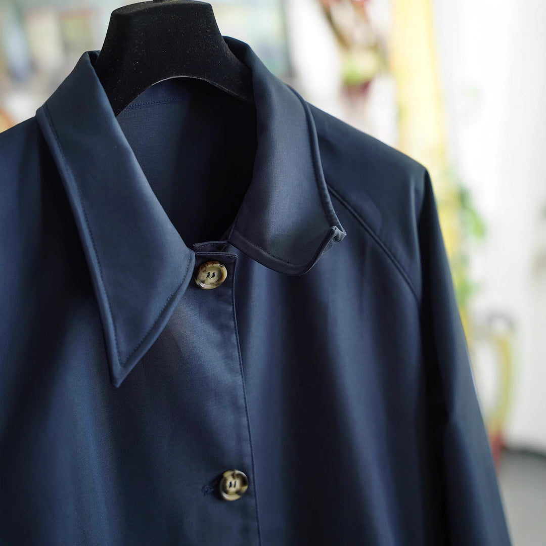 Women Elegant Trench Coat with Contrast Details