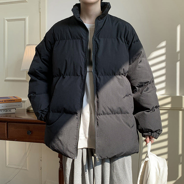 Unisex Oversize Padded Jacket with High Stand-up Collar and Thermal Lining