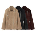 Biker jacket women's lightweight quilted warm