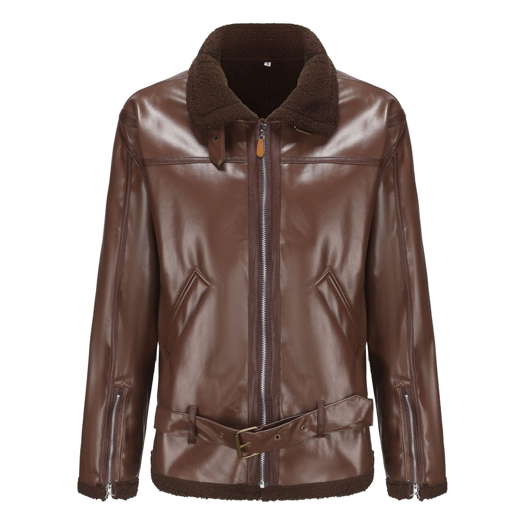 Jacket with leather synthetic men&