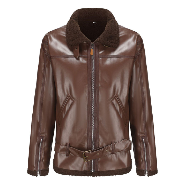 Jacket with leather synthetic men&