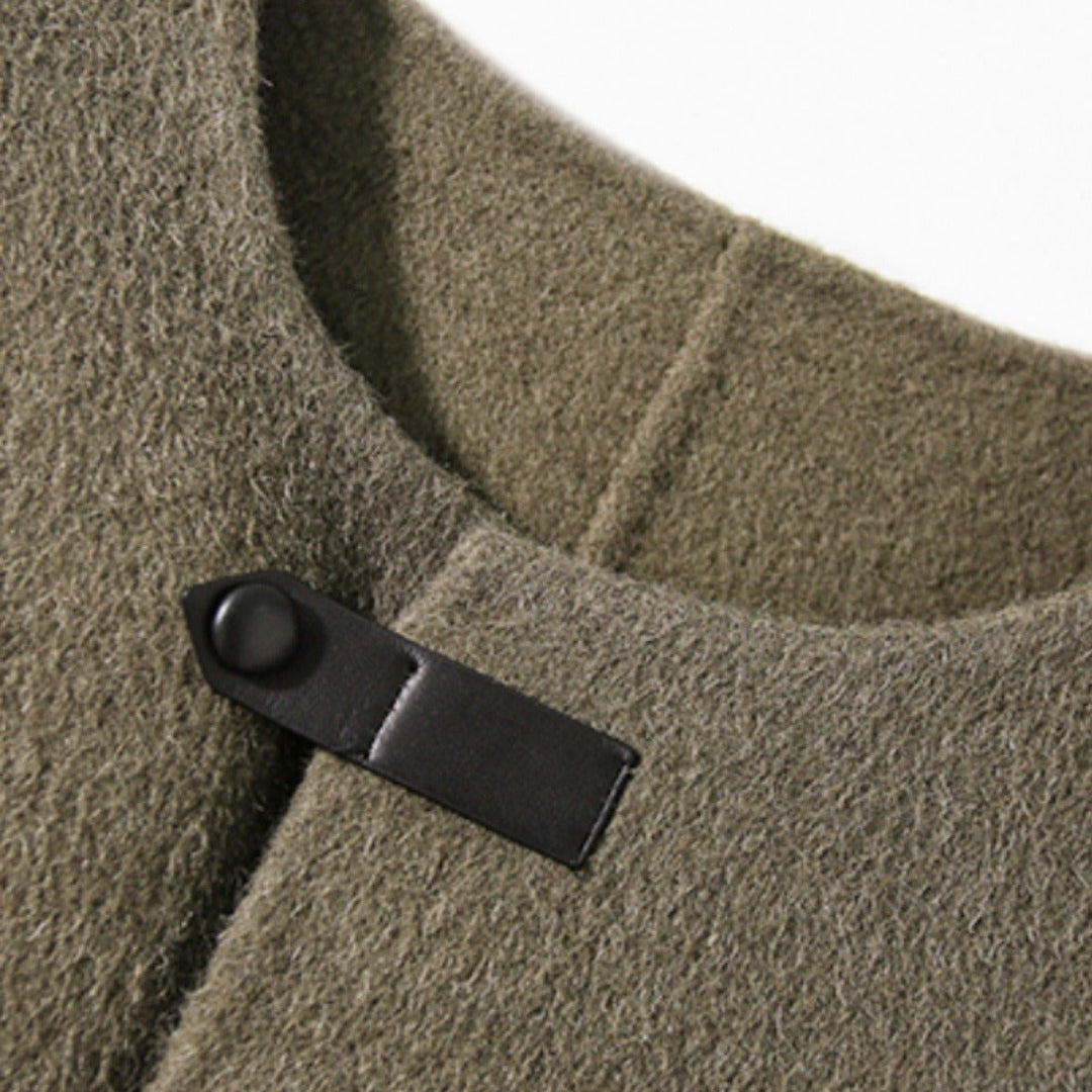 Women Elegant Wool Jacket with Buttons