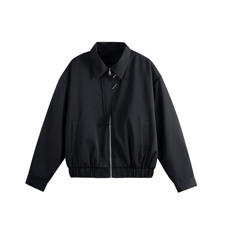 Unisex Lightweight Blouson with Lapel Collar, Hidden Zip and Elastic Hem