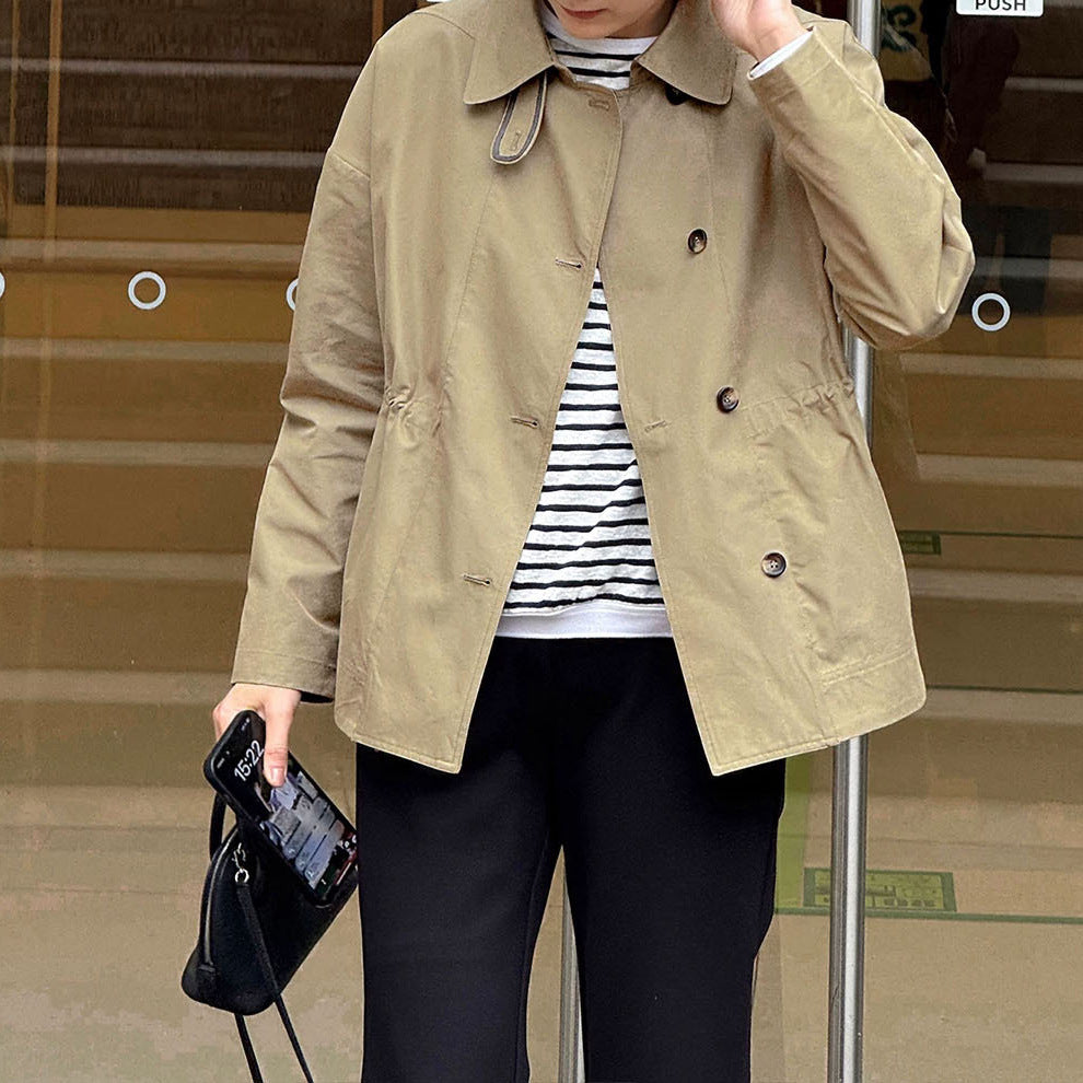 Women Fashionable Short Jacket with High Collar