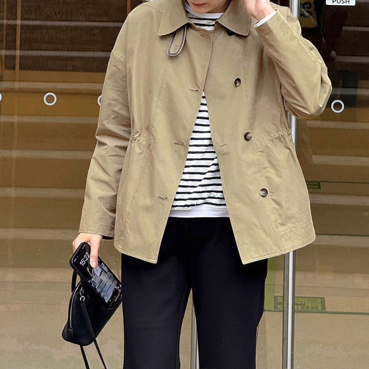 Women Fashionable Short Jacket with High Collar