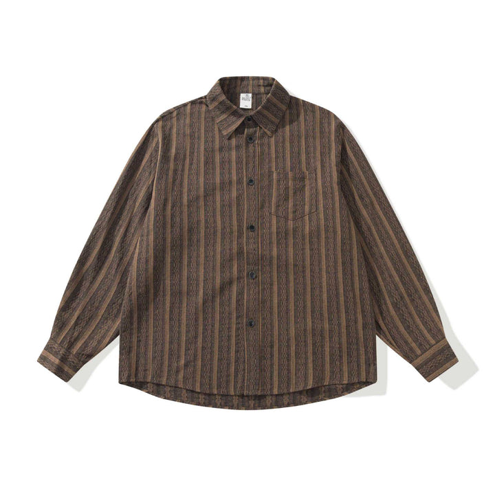 Unisex Loose Overshirt made of linen blend with texture and chest pocket