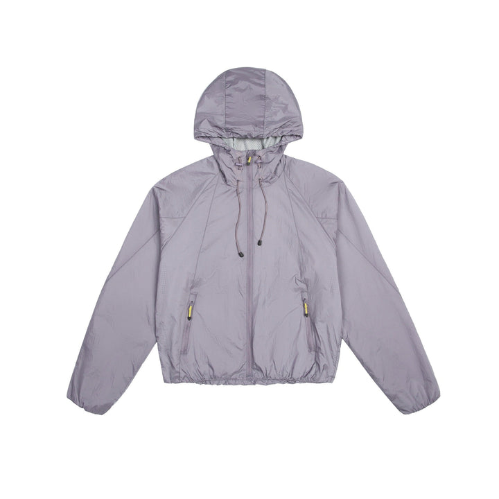 Unisex Lightweight Windbreaker with Adjustable Hood, Packable Nylon Jacket