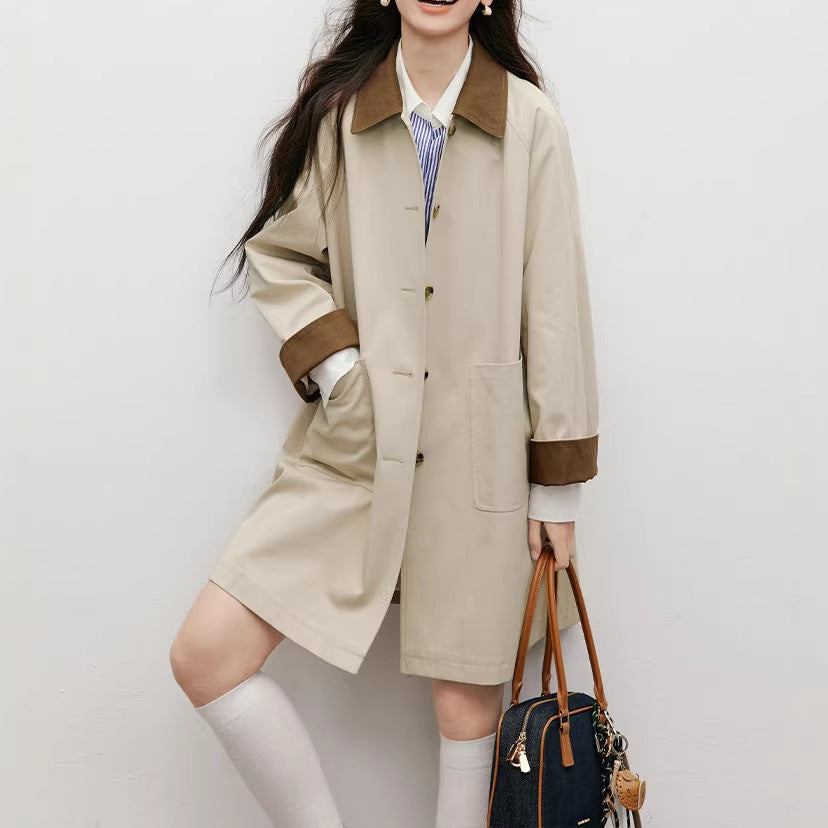 Ladies Fashionable Transitional Jacket with Contrast Collar