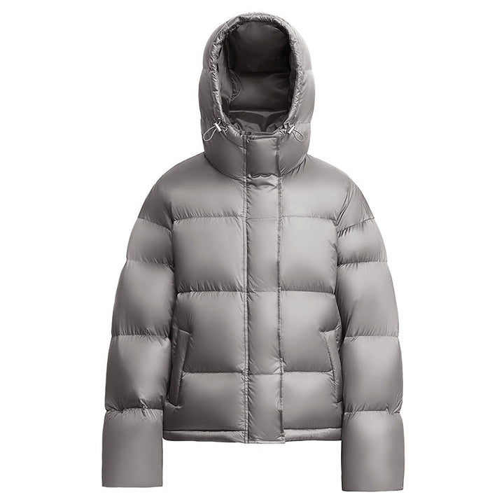 Women Short Boxy Quilted Down Jacket with Hood