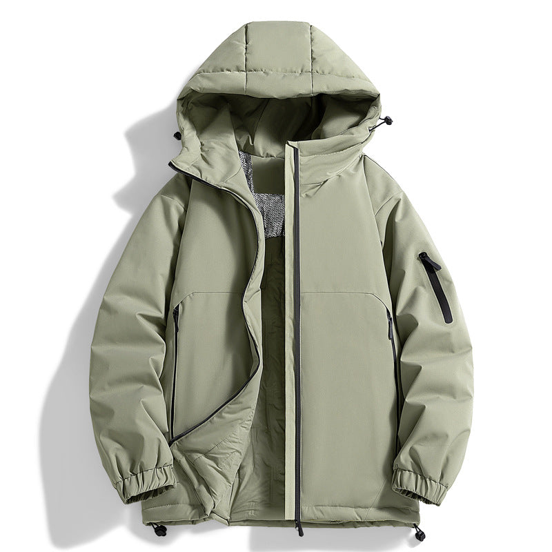 Unisex Warmer water-repellent quilted parka with technical hood