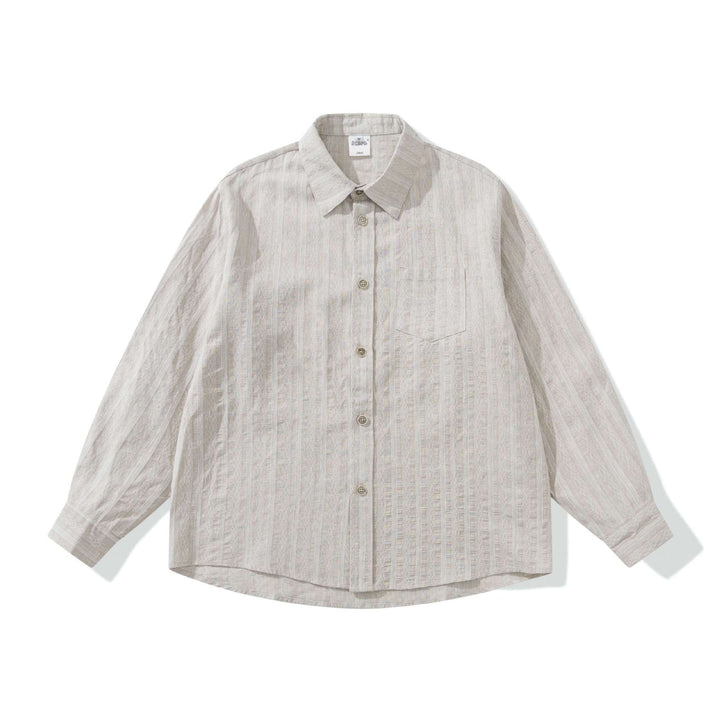 Unisex Loose Overshirt made of linen blend with texture and chest pocket