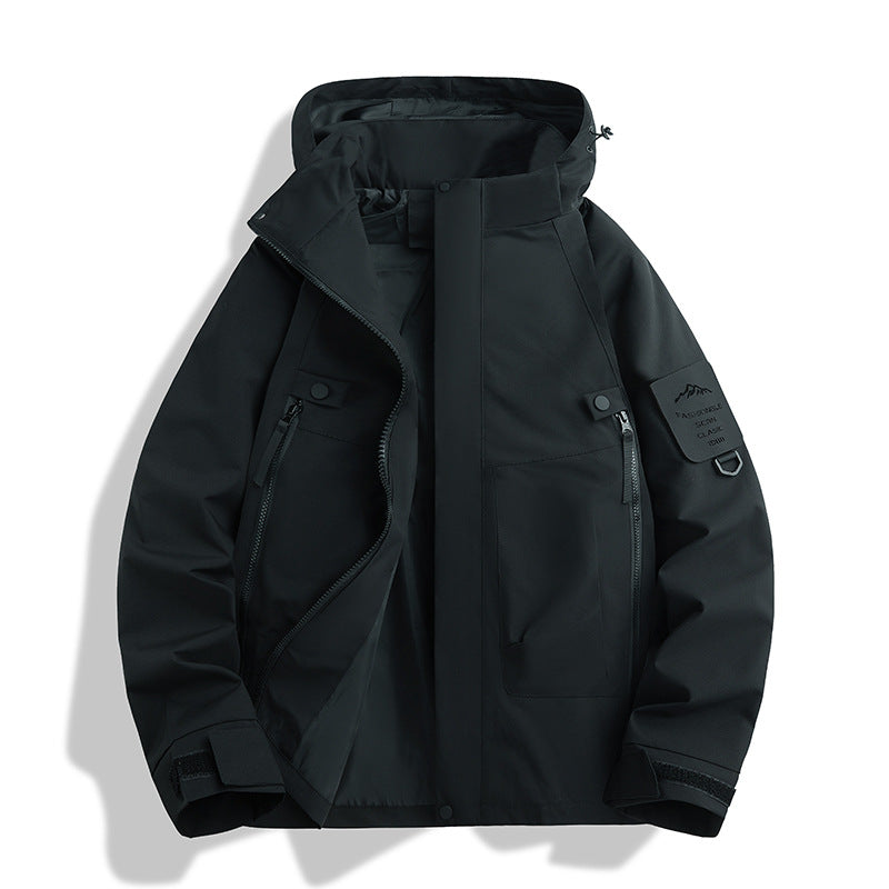 Women water-repellent softshell functional jacket with adjustable hood, windproof membrane and diagonal zip pockets