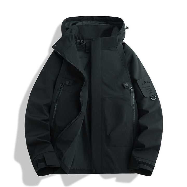 Women water-repellent softshell functional jacket with adjustable hood, windproof membrane and diagonal zip pockets