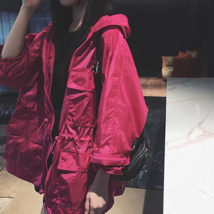 Women’s Fashion Transitional Jacket with Hood and Practical Pockets