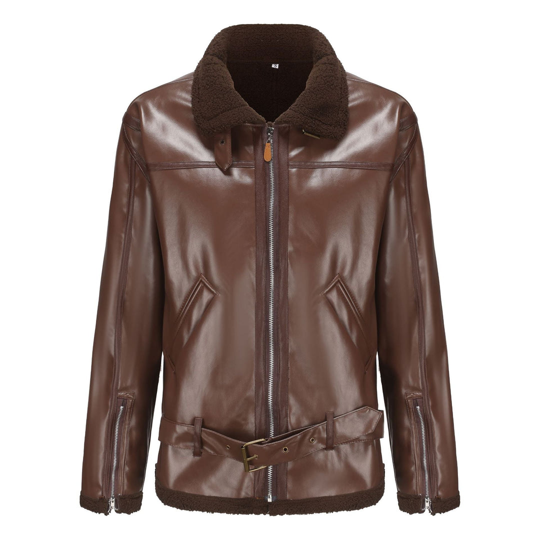 Jacket with leather synthetic men&
