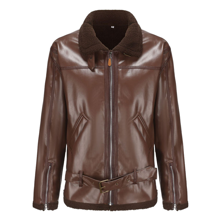 Jacket with leather synthetic men&