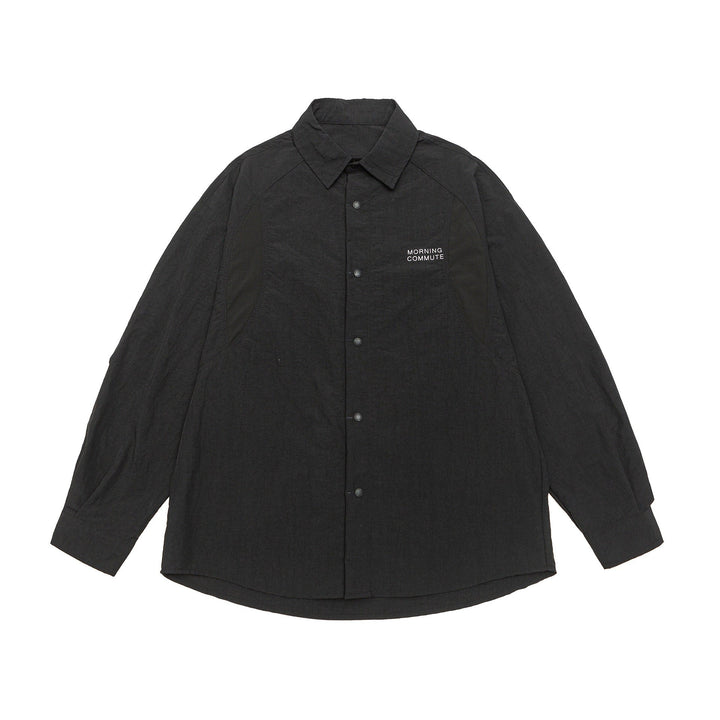 Unisex Light Overshirt in Coach Style with Shirt Collar and Chest Print